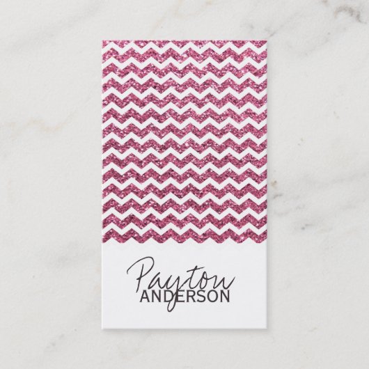 Chic Glitter Chevron-visitekaartje Visitekaartje (Voorkant)