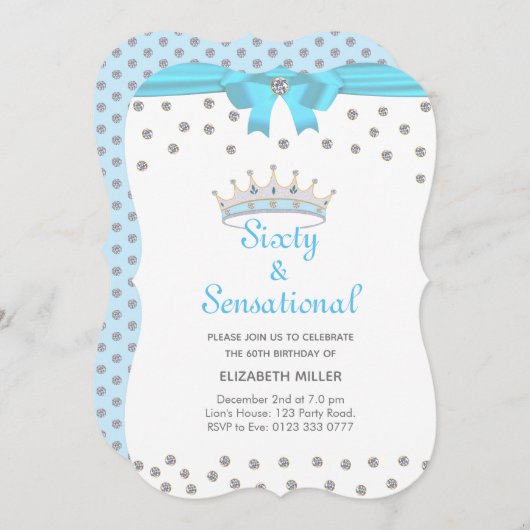 Chic Glitter Diamond Crown Sixty & Sensational Kaart (Voorkant / Achterkant)