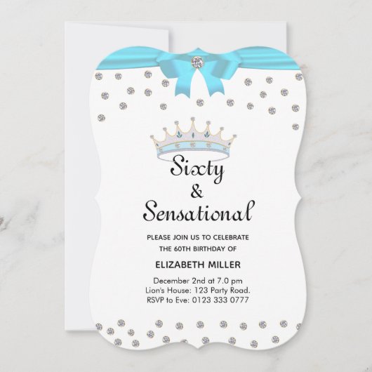 Chic Glitter Diamond Crown Sixty & Sensational Kaart (Voorkant)