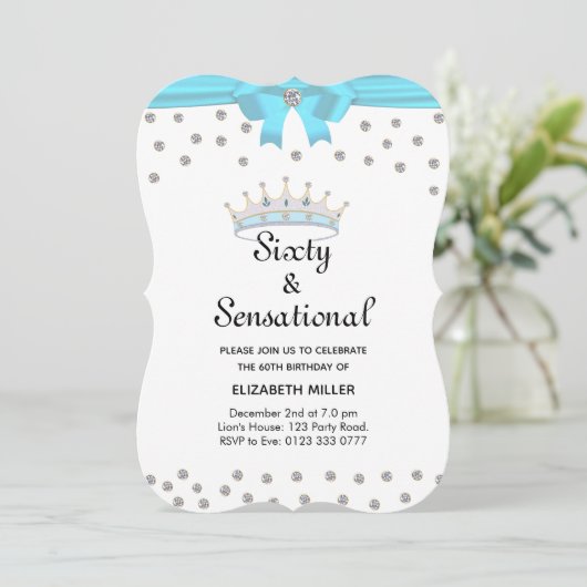 Chic Glitter Diamond Crown Sixty & Sensational Kaart (Staand voorkant)