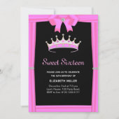 Chic Glitter Diamond Crown Sweet Sixteen Kaart (Voorkant)