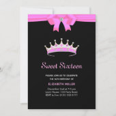 Chic Glitter Diamond Crown Sweet Sixteen Kaart (Voorkant)