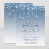 Chic Glitter Drift Blue Ombre Vrijgezellenfeest Kaart (Voorkant / Achterkant)