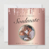 Chic Glitter Drift Foto Vriendin Birthday Kaart (Voorkant)