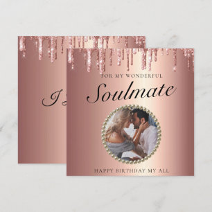 Chic Glitter Drift Foto Vriendin Birthday Kaart