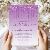 Chic Glitter Drift Paars Ombre Vrijgezellenfeest Kaart