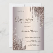 Chic Glitter Drift Quinceañera Kaart (Voorkant)