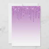 Chic Glitter Drips Paarse Ombre Bruidsdouche Kaart (Achterkant)