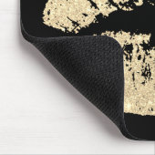 Chic Glitter Effect Gold Lips Black Mousepad Muismat (Hoek)