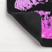Chic Glitter Effect Neon Lips Black Mousepad Muismat (Hoek)