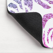 Chic Glitter Effect Purple Roses White Mousepad Muismat (Hoek)