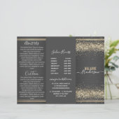 Chic Glitter en Geborsteld Metaal Driezijdige Broc (Staand voorkant)