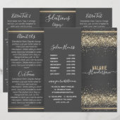 Chic Glitter en Geborsteld Metaal Driezijdige Broc (Voorkant / Achterkant)