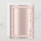 Chic Glitter Frame Roze Goud Bat Mitzvah Kaart (Achterkant)