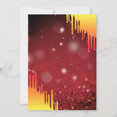 Chic Glitter Gele Druppels, Bokeh Red Kaart (Achterkant)