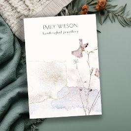 Chic Glitter geperste bloemen Blank Sieraden Displ Visitekaartje