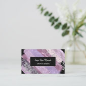 *~* Chic Glitter Girly Feminine Abstract Exciting Visitekaartje (Staand voorkant)