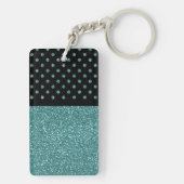 Chic Glitter Girly Papillon op persoonlijke titel Sleutelhanger (achterkant)