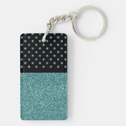 Chic Glitter Girly Papillon op persoonlijke titel Sleutelhanger (achterkant)