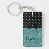 Chic Glitter Girly Papillon op persoonlijke titel Sleutelhanger (Voorkant)