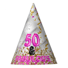 Chic Glitter Glam 50 Fabulous 50th Birthday Feesthoedjes