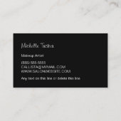 Chic Glitter Glam Makeup Artistische Visitekaartje (Achterkant)