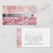 Chic Glitter Glam Nail Art Manicure Salon Monogram Visitekaartje (Voorkant / Achterkant)