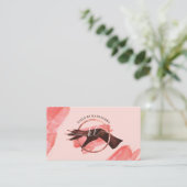 Chic Glitter Glam Nail Art Manicure Salon Monogram Visitekaartje (Staand voorkant)