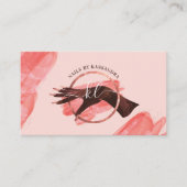 Chic Glitter Glam Nail Art Manicure Salon Monogram Visitekaartje (Voorkant)