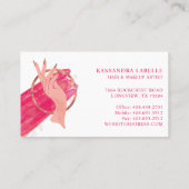 Chic Glitter Glam Nail Art Manicure Salon Monogram Visitekaartje (Achterkant)