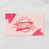 Chic Glitter Glam Nail Art Manicure Salon Monogram Visitekaartje (Voorkant)