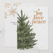 Chic Glitter Gold Script Non Photo Christmas Tree  Feestdagenkaart (Voorkant / Achterkant)