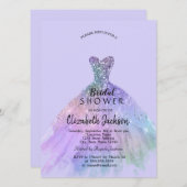 Chic Glitter Jurk Lavander Vrijgezellenfeest Kaart (Voorkant / Achterkant)