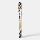 Chic Glitter Leopard Pattern Monogram Case-Mate iPhone Case (Achterkant / Links)