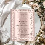 Chic Glitter Lijst Roos Gold Bat Mitzvah Kaart<br><div class="desc">Een moderne,  chic en glamoureus uitnodiging met glitter lijst op een gouden achtergrond van het roos.</div>