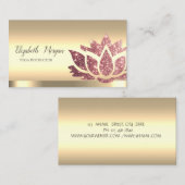 Chic Glitter Lotus Flower Gold Yoga Instructor Visitekaartje (Voorkant / Achterkant)