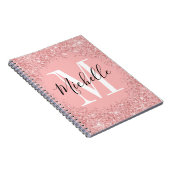 Chic glitter Monogram spiraal Notitieboek (Rechterzijde)