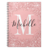 Chic glitter Monogram spiraal Notitieboek (Voorkant)