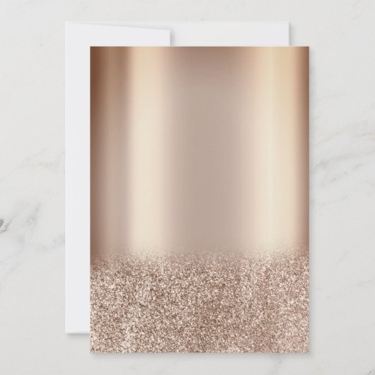 Chic Glitter Ombre Quinceañera Uitnodiging (Achterkant)