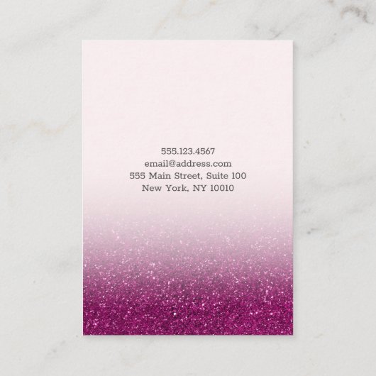 Chic Glitter Paarse Ombre Jewelry Earring display Visitekaartje (Achterkant)