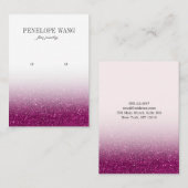 Chic Glitter Paarse Ombre Jewelry Earring display Visitekaartje (Voorkant / Achterkant)