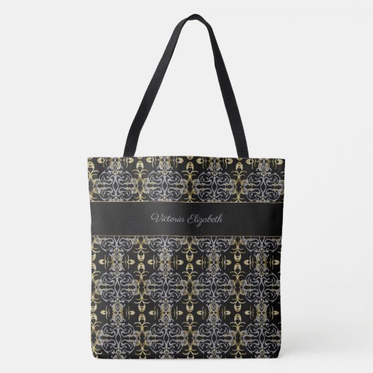 Chic Glitter Pattern Monogram Canvas tas (Voorkant)