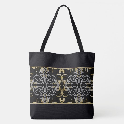 Chic Glitter Pattern Monogram Canvas tas (Achterkant)