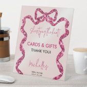Chic Glitter Pink Bow Ze bindt de knoop Reclamebord Met Voetstuk (Insitu)