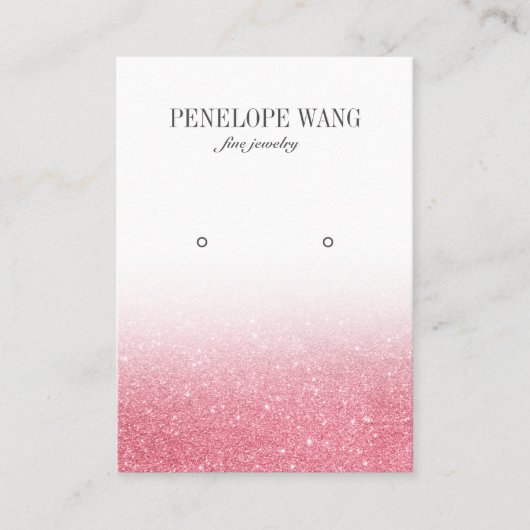 Chic Glitter Pink Ombre Jewelry Earring display Visitekaartje (Voorkant)
