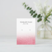Chic Glitter Pink Ombre Jewelry Earring display Visitekaartje (Staand voorkant)