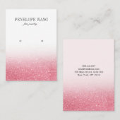 Chic Glitter Pink Ombre Jewelry Earring display Visitekaartje (Voorkant / Achterkant)