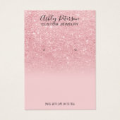 Chic glitter pink sparkle jeweling earring display visitekaartje (Voorkant)