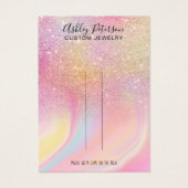 Chic glitter regenboogjuwelen haarclipweergave visitekaartje (Voorkant)