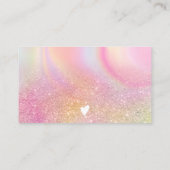 Chic glitter regenboogorde bedankt visitekaartje (Achterkant)